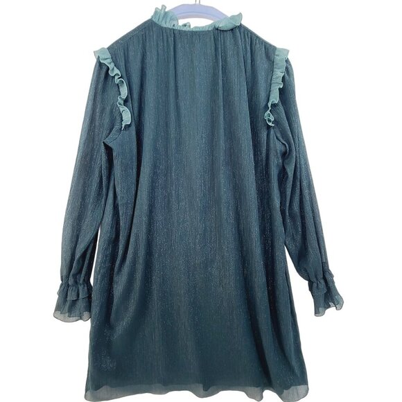 Kenzo Paris Women's Long Sleeve Mini Dress Teal Size 6 - Picture 6 of 12